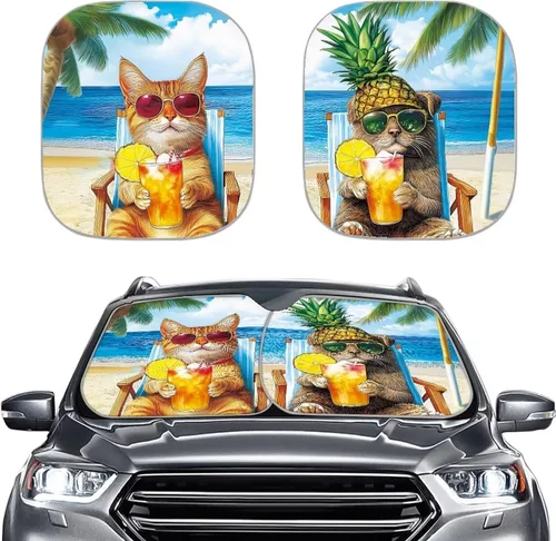 Miniatura 7 de Parasoles personalizados para parabrisas de automóvil, añade tu propia foto, juego de 2 parasoles para parabrisas de automóvil, ajuste universal