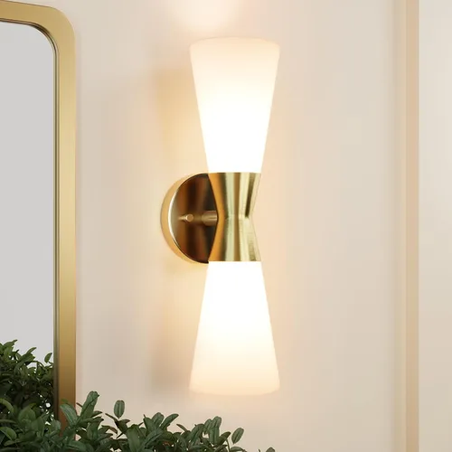 Miniatura 22 de Juego de 2 apliques de pared negros modernos, apliques de pared interiores hacia arriba y hacia abajo, lámpara de pared interior de mediados