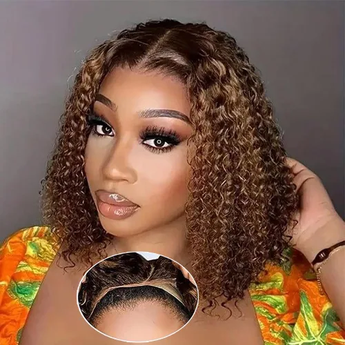 Miniatura 14 de Wear and Go Glueless Wigs Human Hair Pre Plucked Pre Cut 4x4 Lace Front Wigs for Black Women 180% Density Deep Wave Bob Wig Human Hair for Beginners