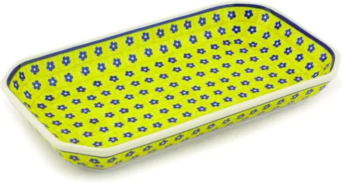 Miniatura 15 de Auténtico plato de cerámica polaca de 10 pulgadas en diseño amarillo hecho a mano en Bolesławiec Polonia por Ceramika Bona + certificado
