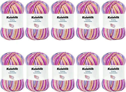 Miniatura 72 de 50g (1x50g) Hilo Acrílico para Crochet y Tejido, Hilo Degradado Colorido, 1 Rollo de Madejas, Hilo Acrílico Multicolor, Perfecto para Proyectos