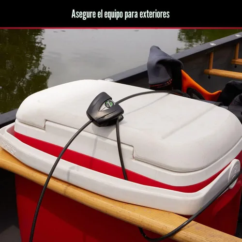 Miniatura 2 de Master Lock Candado de cable de acero pitón negro con llaves, cámara antirrobo resistente y cable de bloqueo de kayak, paquete de 2, 8417T