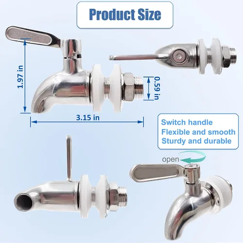 Miniatura 4 de Espiga de acero inoxidable de repuesto para Berkey Big, Travel, sistema de filtro de agua alimentado por gravedad real y otros tanques de filtro