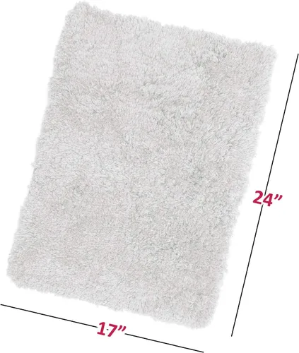 Miniatura 4 de Clara Clark - Alfombras de baño, ultra suaves y peludas - Tapetes para baño, lavables a máquina, con respaldo de goma antideslizante, 17 x 24 Blanco