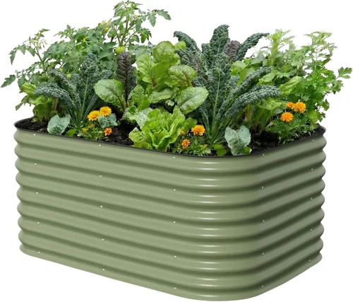 Miniatura 14 de Vego Garden Kits de cama de jardín elevada de 26" extra alta, caja de maceta elevada modular 4 en 1 para verduras, flores, frutas, cama de jardín