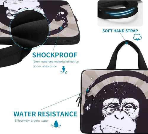 Miniatura 5 de iColor 11 11.6 12 12.1 12.5 Bolso de transporte para laptop, funda para Chromebook, portátil, ultrabook, tableta con asa, tote de neopreno
