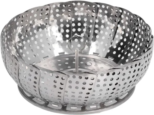 Cesta de vapor, cesta de vapor expandible para verduras, acero inoxidable, estante de vapor para olla, alimentos vegetarianos para cocinar al vapor