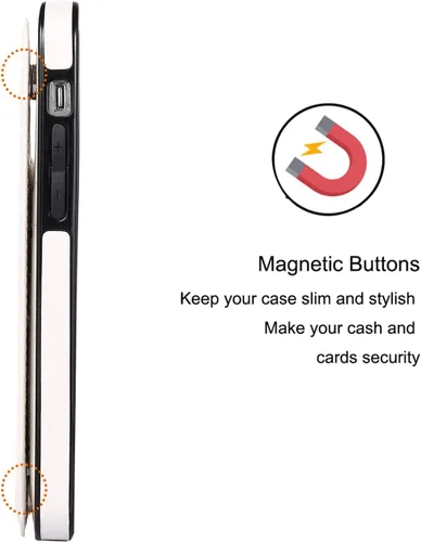 Miniatura 5 de Funda tipo cartera compatible con iPhone 13 Pro de 6.1 pulgadas, funda protectora delgada con tarjetero, piel sintética de alta calidad, ranuras