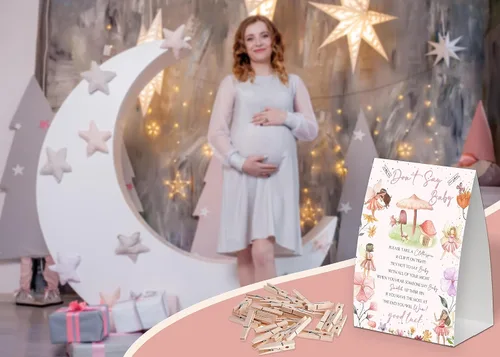 Miniatura 5 de Decoraciones de oso para baby shower, género neutro y temático de otoño, incluye juego de Don't Say Baby y pequeño juego de pinzas para la ropa