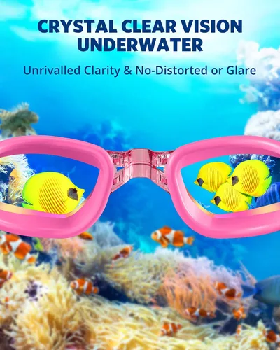 Miniatura 5 de Aegend - Gafas de natación, paquete de 2 gafas de natación sin filtraciones, para adultos, hombres, mujeres y jóvenes Rosa y verde