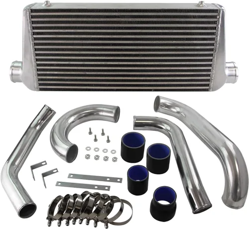 Miniatura 13 de Kit de tubos intercooler para Toyota Supra MK4 2JZ-GTE JZA80 2JZGTE Motor Twin Turbo 3.0L MKIV 1993-1998 (tubo plateado-negro)