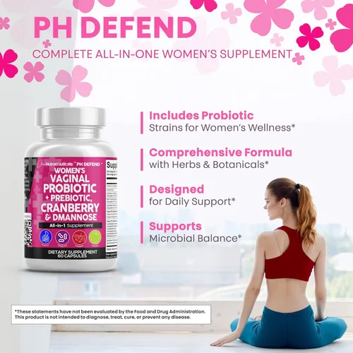 Miniatura 6 de Clean Nutraceuticals Probióticos Vaginales para Mujeres + Prebióticos 20 Mil Millones Pastillas de Arándano con D-Manosa 500 mg para la Salud