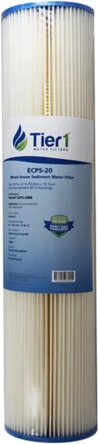 Miniatura 21 de Tier1 Filtro de agua de 30 micras de 20 x 4.5 pulgadas Filtro de agua de sedimentos para toda la casa Cartucho de poliéster plisado Reemplazo