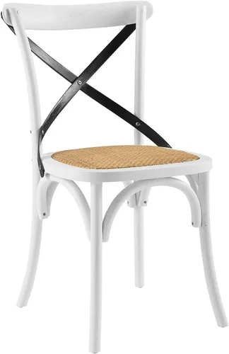Miniatura 8 de Modway Gear - Silla de comedor de estilo rústico y moderno estilo granja, en madera de olmo y ratán, color negro
