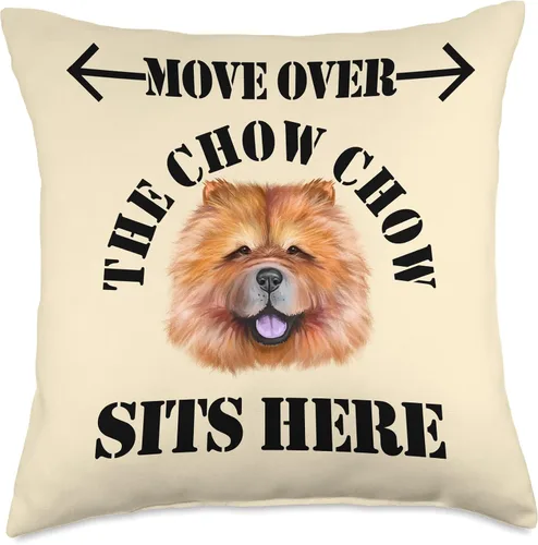 Miniatura 4 de Funny Chow Chow Dog Owner Gifts & Shirts Move Sits Here Funny Chow - Almohada para perro, 16 x 16 pulgadas, multicolor