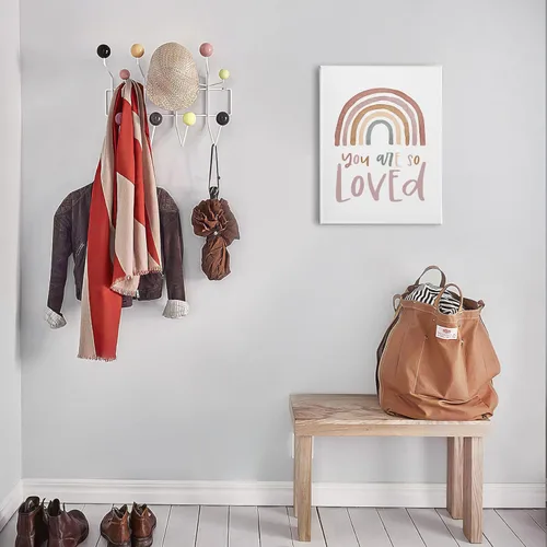 Miniatura 3 de PHAMTE Arte de pared con texto en inglés "You Are So Loved", con texto en inglés "You Are So Loved", impresión de colores neutros y arcoíris