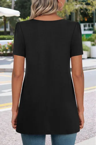 Miniatura 3 de Anymeet - Camisetas de verano para mujer, estilo casual, plisadas, tipo túnica M-3XL