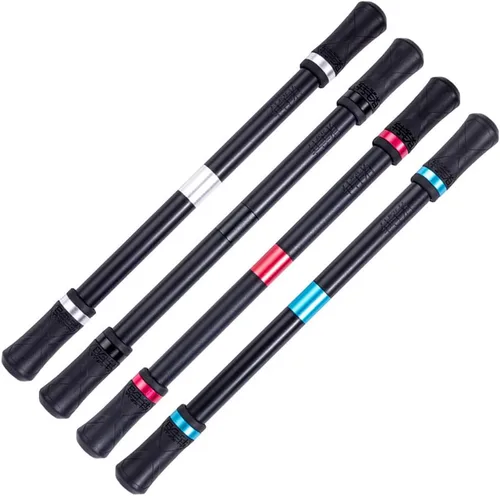 4 bolígrafos giratorios de gel para juegos, bolígrafo volador giratorio para dedos, juguete de liberación de presión para niños, estudiantes, Negro
