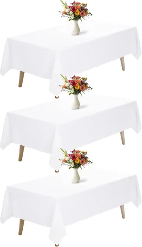 Miniatura 41 de Fixwal Paquete de 2 manteles rectangulares negros de 60 x 102 pulgadas, reutilizables, resistentes, lavables, para mesas de 6 pies, bodas, fiestas
