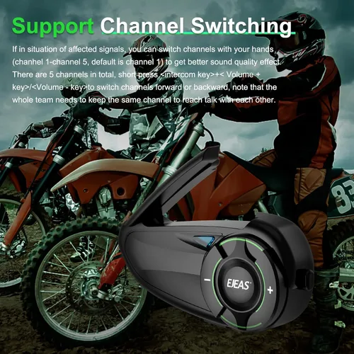 Miniatura 9 de EJEAS Q8 Intercomunicador Bluetooth para casco de motocicleta, nuevo sistema de intercomunicación de grupo Mesh 3.0 con intercambio de música