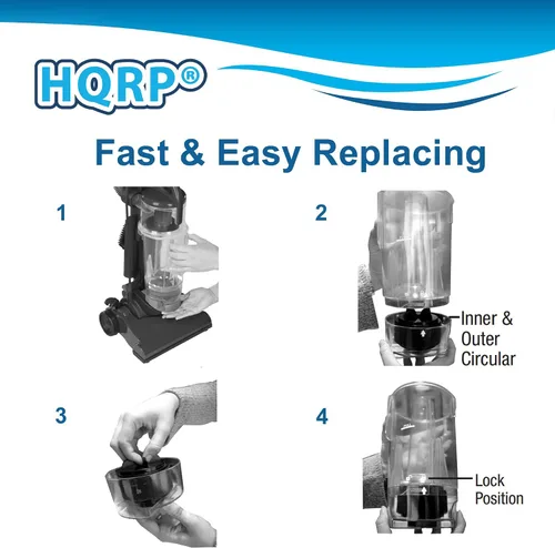 Miniatura 5 de HQRP Juego de filtros circulares interior y exterior compatible con aspiradoras Bissell Easy Vac 31033, 3120, 3120-2, 31202, 31203, 3130, 3130A