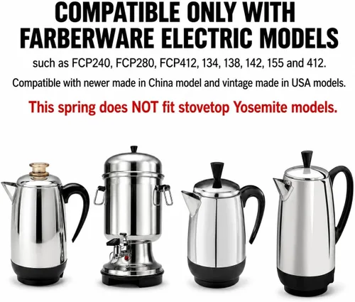 Miniatura 3 de Univen Muelle de tubo de bomba compatible con percoladores de café eléctricos Faberware FCP240 FCP280 FCP412 134 138 142 155