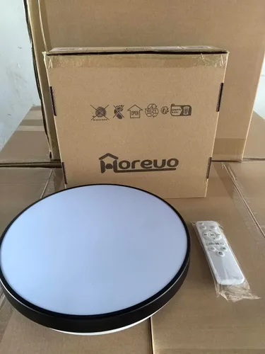 Miniatura 9 de Lámpara de techo LED de 24 W en negro, lámpara de montaje empotrado con altavoz Bluetooth y control remoto, luz RGB de cambio
