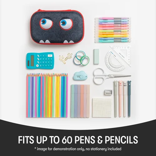 Miniatura 4 de ZIPIT Wildlings - Estuche para lápices para niños, estuche de gran capacidad y lindo para la escuela, caja organizadora de papelería, negro