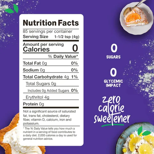Miniatura 2 de Pyure Edulcorante Orgánico en Polvo Sustituto de Azúcar Glas Sin Azúcar para Repostería Keto, Sin Gluten, Cero Calorías, Cero Carbohidratos
