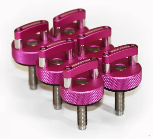 Miniatura 13 de ROCKWORKX Billet Tornillo de pulgar de aluminio duro de extracción rápida, anillo en D integrado, compatible con Jeep Wrangler JK 2007-20018, JL