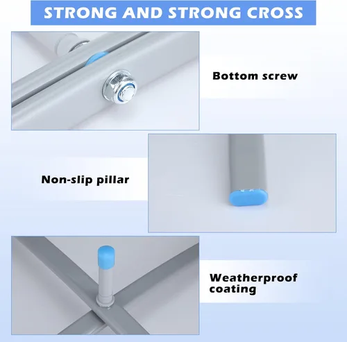 Miniatura 4 de Blulu 2 juegos de base de bandera de plumas plegable con bolsa de agua, soporte de poste de metal cruzado que se adapta con un diámetro