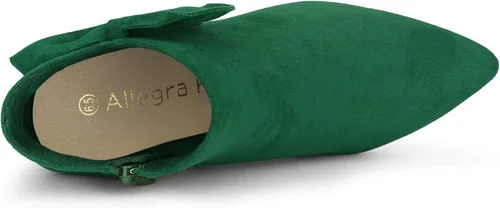Miniatura 5 de Allegra K Botines de tacón de aguja con cremallera y punta puntiaguda para mujer