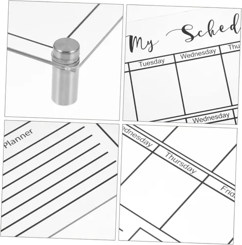 Miniatura 8 de 1 juego de pizarra de planificador semanal, menú de borrado en seco, mini congelador, pizarra de calendario de borrado en seco, pizarra blanca