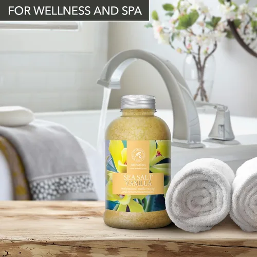 Miniatura 9 de Sal marina de vainilla de 21.16 onzas – con aceites esenciales de vainilla y canela – Sales marinas de baño naturales – Lo mejor para el baño – Buen