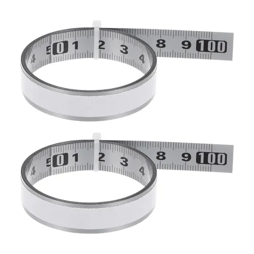 Miniatura 7 de HARFINGTON 2 cintas métricas autoadhesivas de 196.9 in, de acero inoxidable, impermeable, resistente al desgaste, de izquierda a derecha, regla
