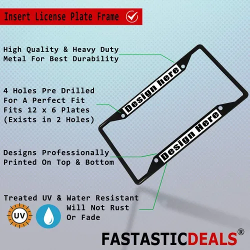 Miniatura 2 de Fastasticdeals Marco de placa de metal con inserto de metal My Other Car is A School Bus B resistente a la intemperie, accesorios de coche negro