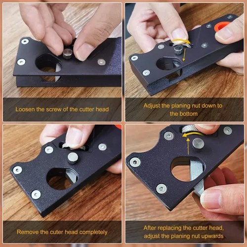 Miniatura 4 de Plano de esquina de borde de carpintería con localizador auxiliar, plano de mano adecuado para recorte rápido de madera (W/4cuters)
