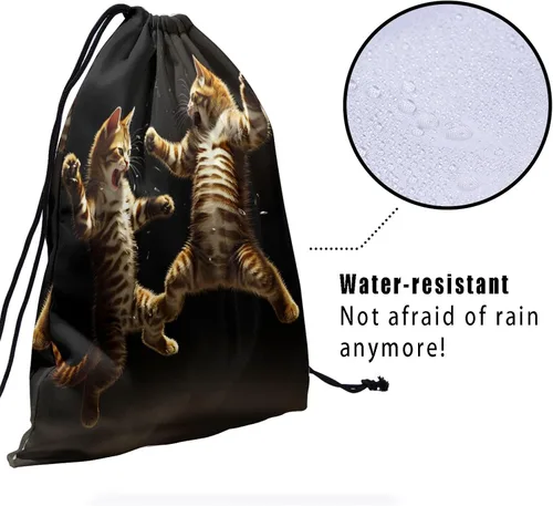 Miniatura 221 de Bolsa de agarre de gimnasia de piel de animal, bolsa de gimnasia con cordón ajustable, bolsa de cuerda para fauna silvestre, Mariposas Galaxy