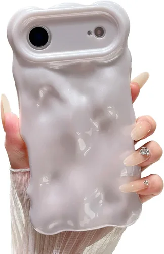 Miniatura 57 de XIZYO Funda para iPhone 13 de 6.1 pulgadas, bonito patrón de ondas, estético, 3D, rizado, ondulado, chapado en purpurina, para mujeres y niñas, Azul