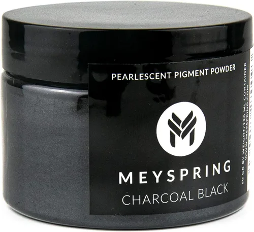 MEYSPRING Polvo de mica negro carbón para resina epoxi - 50 gramos - Ideal para arte en resina y resina UV - Pigmento de color de resina epoxi