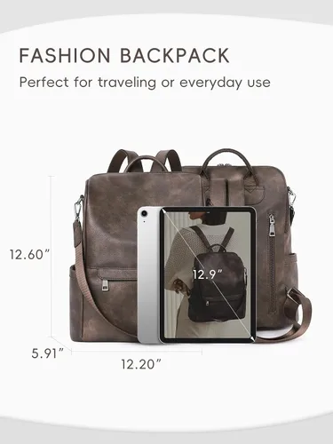 Miniatura 3 de CLUCI Mochila Bolso para Mujeres de Cuero PU Antirrobo Grande de Diseñador de Moda Bolsa de Viaje Bolsos de Hombro para Damas Purse, Fashion