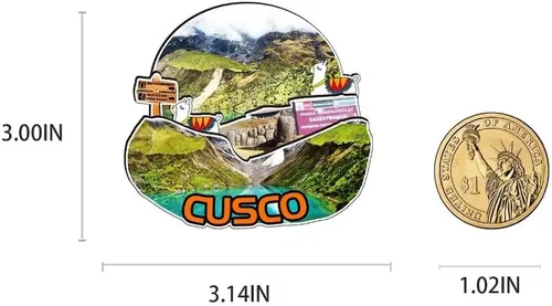 Miniatura 3 de Imán de madera para nevera de Cusco Perú Monumentos 3D Viajes Coleccionables Recuerdos Decoración Hecho a Mano 2