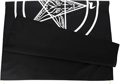 Miniatura 2 de ANJOR Bandera de Satanás Templario de la Iglesia Baphomet de 3x5 pies