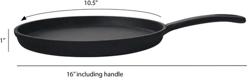 Miniatura 2 de Jim Beam Sartén de hierro fundido pre-sazonado de 10.5 pulgadas para parrilla, gas, horno, eléctrico, inducción y vidrio, negro