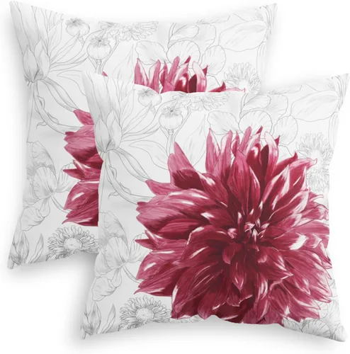 CaliTime Juego de 2 fundas de almohada decorativas de 16 x 16 pulgadas, juego de 2 fundas de cojín acogedoras de vellón colorido con trazos simples