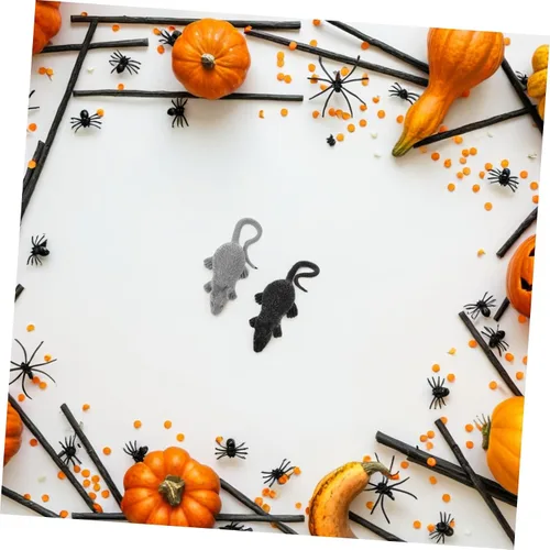 Miniatura 6 de Uonlytech 24pcs Realistic Fake Rat Prank Lightweight Mouse Figurines for Halloween Party Decorations Novelty Trick Joke Props Black and Gray