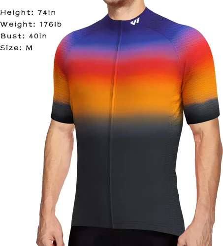 Miniatura 2 de Lo.gas Maillot de ciclismo para hombre, manga cortalarga, camisas de ciclismo con cremallera completa con bolsillos, ropa de bicicleta de carretera