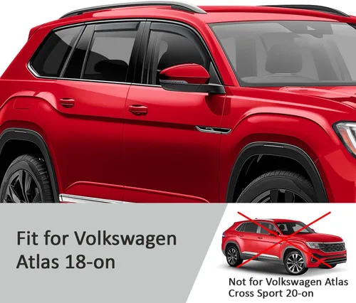 Miniatura 5 de Voron Glass Protectores de lluvia extra duraderos en canal para Volkswagen Atlas 2018-2026, deflectores de ventana, viseras de ventana