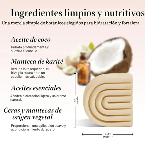 Miniatura 5 de Barra de acondicionador de hidratación profunda de aceite de coco Kitsch - Acondicionador ecológico sin botella. Nutre y restaura el cabello seco