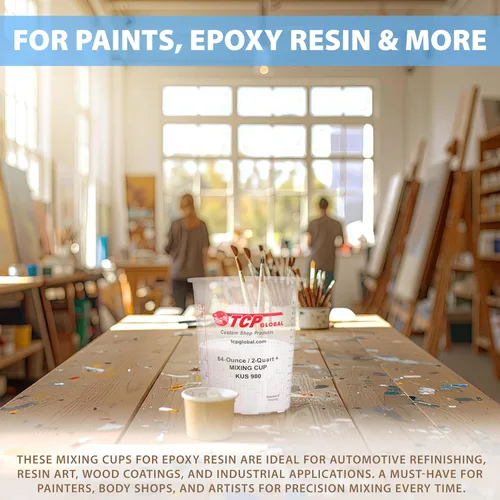 Miniatura 6 de Custom Shop Vasos para mezclar pintura, 64 onzas (caja de 100) – Vasos medidores de plástico para líquidos, pintura automotriz, resina epoxi, arte